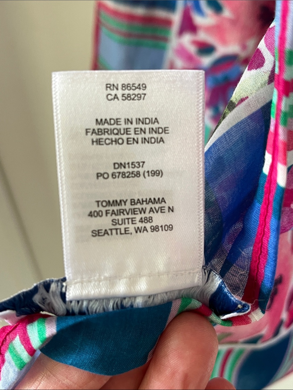 Tommy Bahama Floral Cotton Silk Scarf Wrap 73x39 Large Tropical Shawl Pink Blue - Picture 5 of 10
